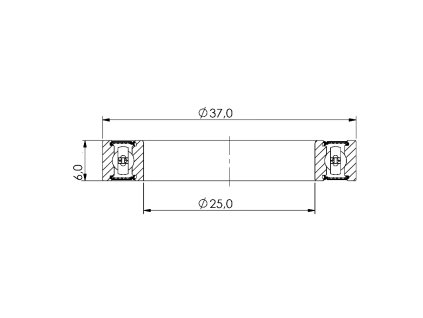 Ložisko kuličkové CB-171 6805/6 2RS 25x37x6