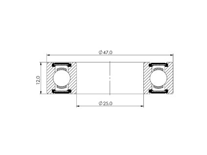 Ložisko kuličkové CB-178 6005 2RS 25x47x12