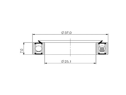 Ložisko kuličkové CB-180 6805B 2RS 25,1x37x7