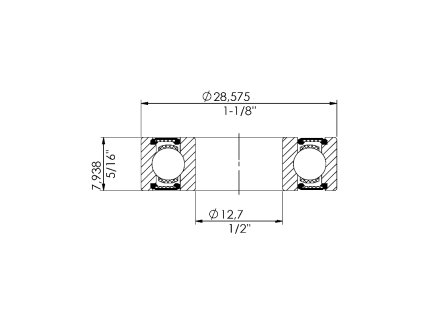 Ložisko kuličkové CB-200 R8 2RS 1/2"x1-1/8"x 5/16"