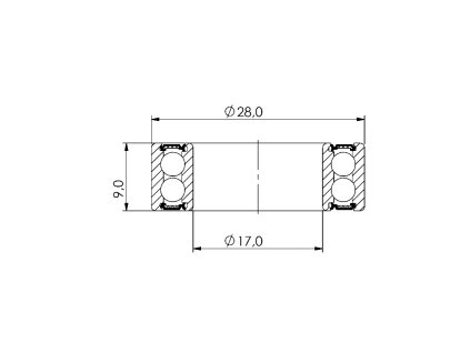 Ložisko kuličkové MAX CB-640 DR17289V double row LLU 17x28x9