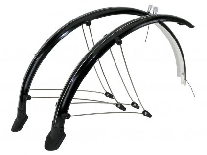 Blatníky celoobvodové z flexibilního plastu MTB pro 26" kola + zástěrky+ vzpěry šířka 60mm barva černá + sleva na další nákup