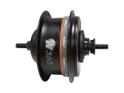 Zadní náboj s vnitřním řazením NuVinci N360 , pro V-brzdy , bez řazení + příslušenství - černá barva , 36 děr + sleva na další nákup