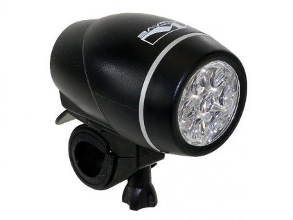 Světlo přední M-WAVE 7 ultrasvítivých LED diod, optická čočka, indikace stavu baterií,otočné v 360° + sleva na další nákup