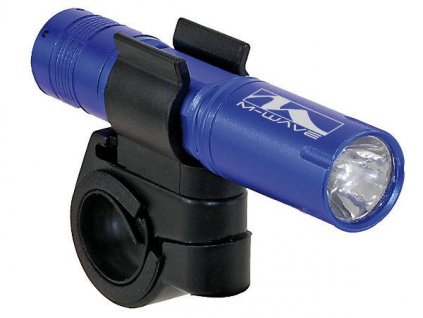 Světlo přední M-WAVE 1 watová ultrasvítivá LED dioda, hliníkové tělo, otočné o 360°,včetně baterií,29g modrá + sleva na další nákup