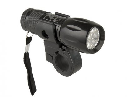 Světlo přední M-WAVE 9 ultrasvítivých LED diod, hliníkové tělo, černé,otočné o 360°,včetně baterií. + sleva na další nákup