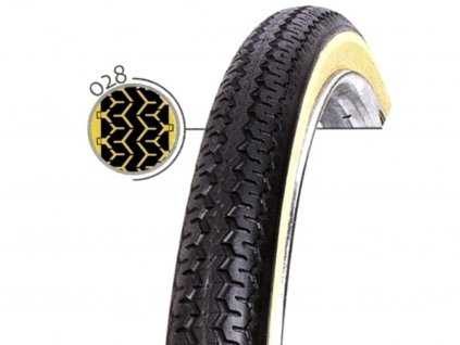 Vee Rubber - Plášť Treking 28" Vee Rubber V028 700x35c - 28x1.5/8 X1.3/8, drát ,barva černá/krémová