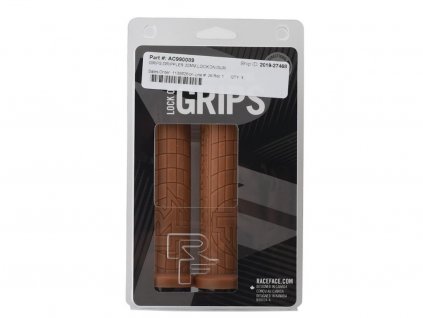Gripy RACE FACE s dvěma Alu objímkami šířka 135mm, barva hnědá + sleva na další nákup