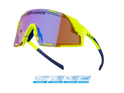 Brýle FORCE GRIP fluo, modr.-or.. kontrast. skla