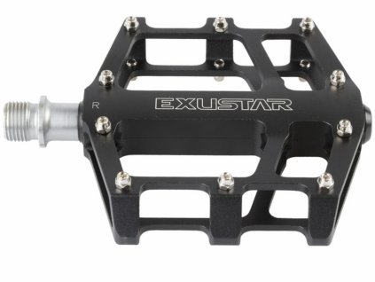 Exustar - Pedály BMX-DH EXUSTAR E-PB525 Alu CNC průmyslová ložiska barva černá Cr-Mo osa-vyměnitelné piny hmotnost 358g