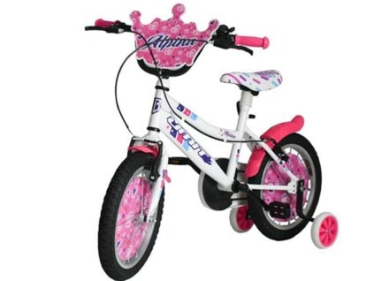 Umit - MTB 16" kolo Alpina-L Hi-Ten V-brzdy,1x rychlost , bílá lesk