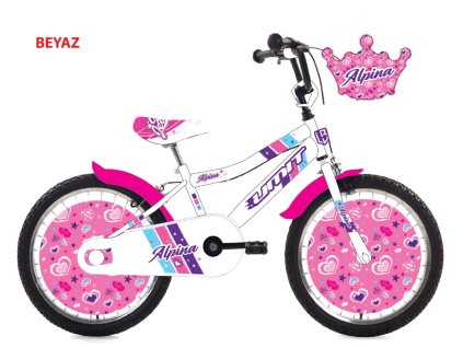 Umit - MTB 20" kolo Alpina 20 Hi-Ten V-brzdy,1x rychlost , bílá lesk