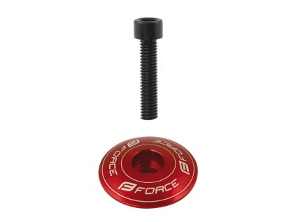 Víčko řízení FORCE 1 1/8" AHEAD Al, červené + sleva na další nákup