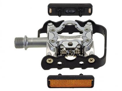Exustar - Pedály TREK EXUSTAR - SPD jednostranné Alu CNC Cr-Mo osa kompatibilní pro SHIMANO vč. kufrů