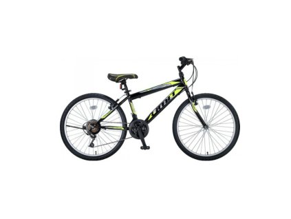 Umit - MTB 24" kolo Colorado Hi-Ten 3x7 V-brzdy, černá- fluo žlutá lesk, velikost 16"