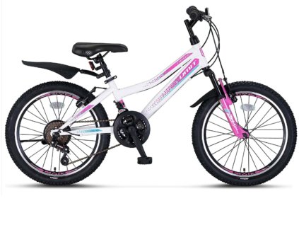 Umit - MTB 24" kolo Faster Lady Hi-Ten 3x7 V-brzdy , bílá-růžová lesk