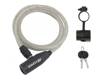 ZÁMEK F ECO SPIRÁLOVÝ S DRŽÁKEM 120CM/8MM, ČIRÝ