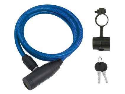 ZÁMEK F ECO SPIRÁLOVÝ S DRŽÁKEM 120CM/8MM, MODRÝ