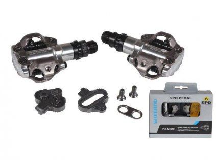 Shimano - Pedály MTB Shimano PD-M520 barva stříbrná vč. kufrů baleno v krabičce