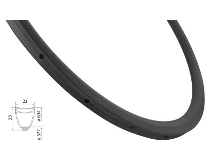 RÁFEK SILNIČNÍ GALUSKOVÝ KARBON 33MM, 20DĚR