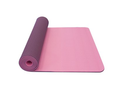 YATE Yoga Mat dvouvrstvá, materiál TPE růžová/fialová