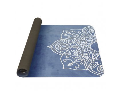 YATE Yoga Mat přírodní guma - vzor H 4 mm - modrá