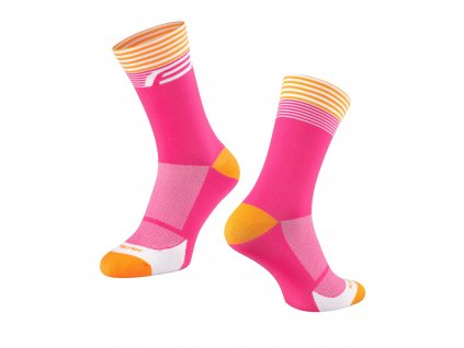 Ponožky FORCE STREAK, růžovo-oranžové L-XL/42-46
