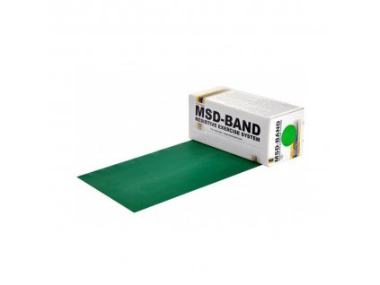 MSD BAND MSD-BAND Cvičební pás Latex Free, 5.5m tuhý, zelený (krabička)