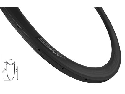 RÁFEK FORCE SILNIČNÍ GALUSKOVÝ KARBON 55MM, 24DĚR