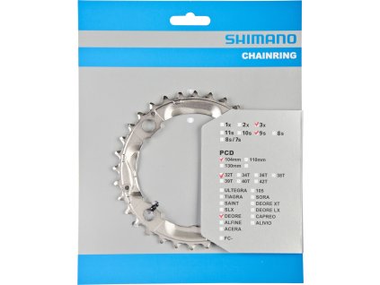 SHIMANO převodník DEORE FCM532 32z, stříbrný