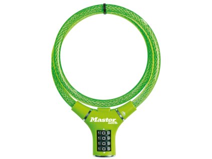 MasterLock kabelový zámek 90cm x 12mm, kód, nylonový potah – zelený