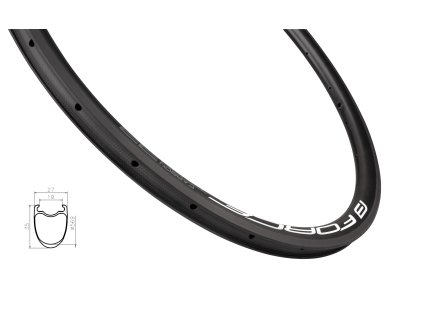 RÁFEK FORCE SILNIČNÍ PLÁŠŤOVÝ KARBON 33MM, 20DĚR