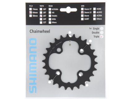 SHIMANO převodník MTB/Trekking-ostatní 26 z 10 spd trojpřevodník AL pro 48-36-26 z