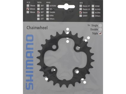 SHIMANO převodník MTB/Trekking-ostatní 26 z 10 spd trojpřevodník pro 48-36-26 z černý