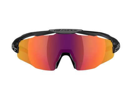 Brýle FORCE EVEREST, černé mat, červ. zrc. skla