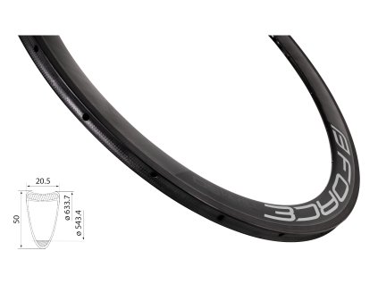 RÁFEK FORCE SILNIČNÍ GALUSKOVÝ KARBON 50MM, 24DĚR