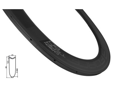 RÁFEK FORCE SILNIČNÍ GALUSKOVÝ KARBON 80MM, 24DĚR
