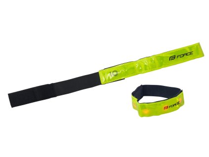 Pásek reflexní FORCE s LED diodami 42 cm, žlutý + sleva na další nákup