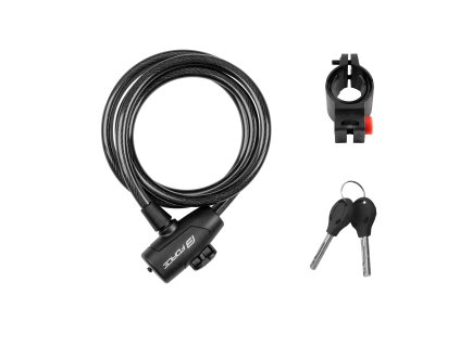Zámek F STRONG spirálový s držákem 150cm/10mm, črn