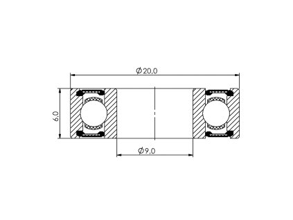Ložisko kuličkové CB-051 699 2RS 9x20x6