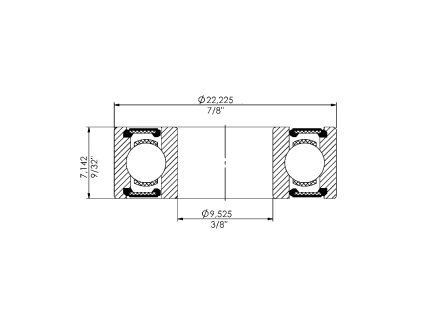 Ložisko kuličkové CB-053 R6 2RS 3/8"x7/8"x 9/32"