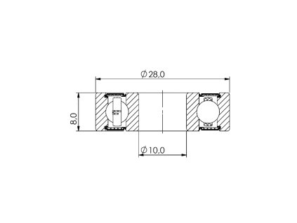 Ložisko kuličkové CB-066 MR16100 2RS 10x28x8