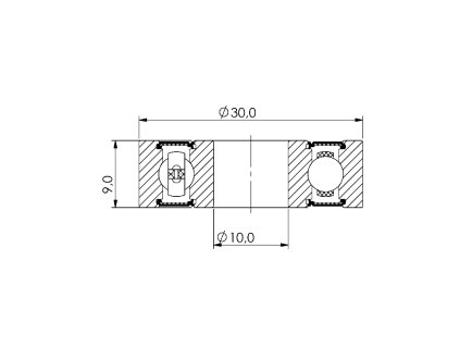 Ložisko kuličkové CB-067 6200 2RS 10x30x9