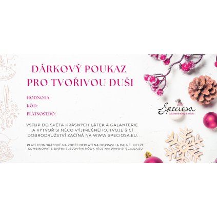 Vánoční dárkový poukaz Speciosa x