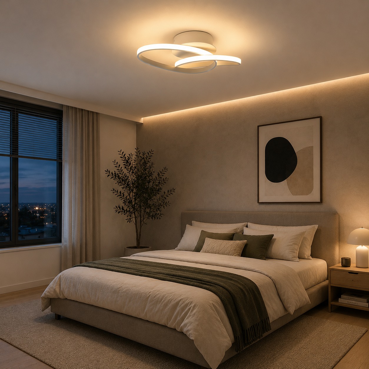 Stropní LED svítidlo Nova Luce Altus v moderním obývacím pokoji