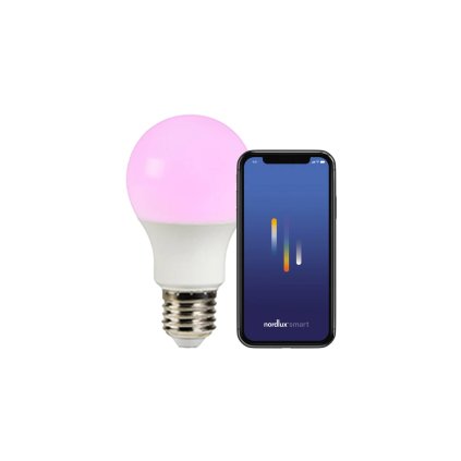 Stmívatelná smart LED žárovka RGB NORDLUX E27 ovládaná přes Bluetooth
