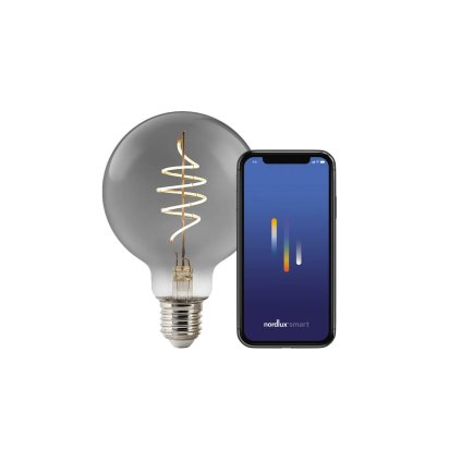 Kouřová stmívatelná smart žárovka NORDLUX E27 s Bluetooth