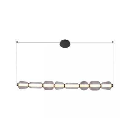 zambelis lights pendant decorative lumina led 3000k metal black mat base smoked glass indoor interior non dimmamble 23066 1800x2200w
