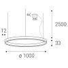 Stmívatelný LED lustr CIRCLE P-Z CRI90