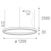 Stmívatelný LED lustr CIRCLE P-Z CRI90